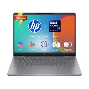 HP OmniBook 7 OLED (Previously Pavilion Plus), Intel Core Ultra 7 255H (32GB LPDDR5,1TB SSD) 3K,0.2 ms, 14”/35.6cm, Win11, M365, Office24, Meteor Silver,1.5kg, fr0116TU, 5MP Camera, Backlit AI Laptop
