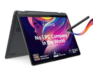 Lenovo IdeaPad Flex 5 Ryzen 7 5700U 14″ (35.5cm) WUXGA+ IPS 2-in-1 Laptop (16GB/512GB SSD/Win 11/Office Home 2024/Backlit KB/Fingerprint/FHD Camera/Alexa/3 Month Game Pass/Grey/1.55Kg), 82R900HJIN