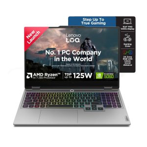 Lenovo LOQ 2025 AMD Ryzen 7 250| NVIDIA RTX 5060 8GB (24GB RAM/1TB SSD/144Hz Refresh Rate/572 AI TOPS/15.6″ (39.6cm)/Windows 11/Office 2024/3 Mon. Game Pass/Grey/2.4Kg), 83JG008MIN