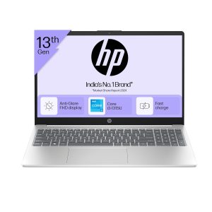 HP 15, 13th Gen Intel Core i3-1315U Laptop (8GB DDR4, 512GB SSD) Anti-Glare, Micro-Edge, 15.6″/39.6cm, FHD, Win 11, MSO 21, Silver, 1.59kg, Intel UHD Graphics, 1080p FHD Camera, 15-fd0465TU