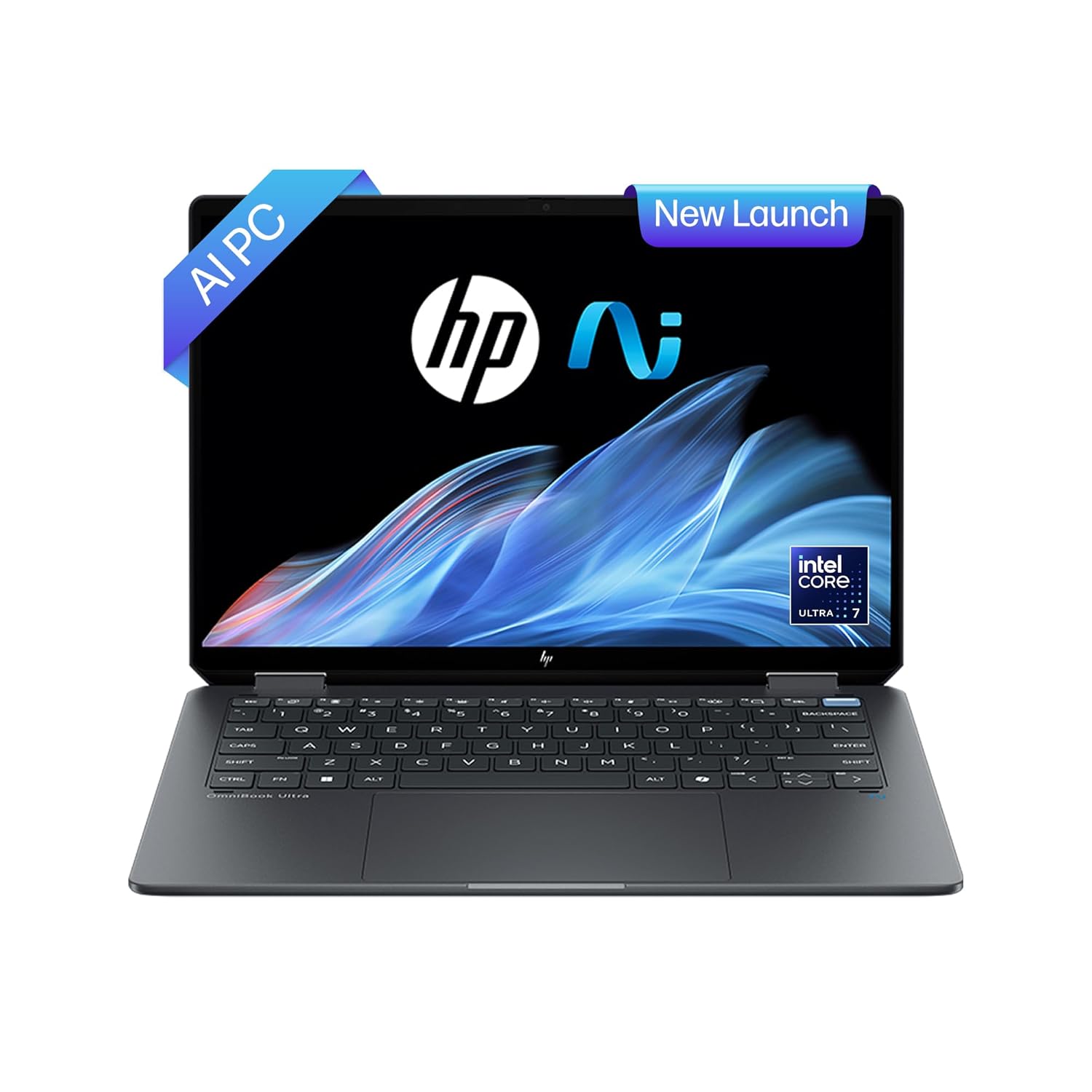 HP OmniBook Ultra Flip (Previously Spectre) Intel Core Ultra 7 256V 47 Tops (16GB LPDDR5X, 1TB SSD) OLED, 500 nits,14”/35.6cm, Touch 2-in-1, Win11, Office21, Gray,1.34kg, fh0026TU Next Gen AI Laptop